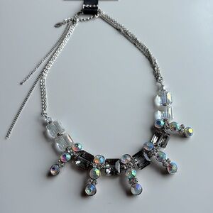 c.A,K.e. Silver and Crystal Necklace